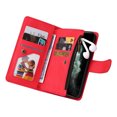 thumbnail image 5 of Case for iPhone 12 Pro Max Cover Zipper Pocket Wallet Case Magnetic Protective - Red, 5 of 5