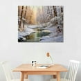 thumbnail image 2 of JEUXUS Canvas Print Wall Art Winter River in Snowy Forest Nature Wilderness Illustrations Modern Art Rustic Scenic Colorful Multicolor Zen for Living Room, Bedroom, Office, 2 of 4