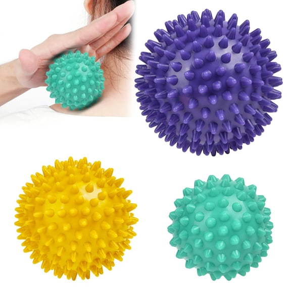 Piky Massage Ball, 3 Pack Hard Spiky Massage Ball Roller Set, Professional Physical Therapy Massage Balls