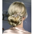 thumbnail image 4 of Flower Wedding Bride Hair Pins Pearl Bridal Hair Pieces Crystal Hair Clips Silver Hair Accessories for Women Pack of 2 (Silver), 4 of 4