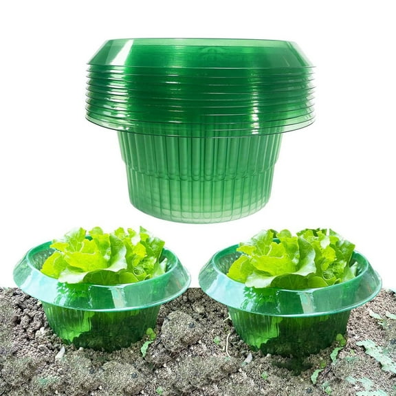 sunsanly 1/5/15Pcs Transparent Garden Cloches Planter Slug Collar Plant Protectors Weather-Resistant Reusable Snail Defense Plant Cover Protectors