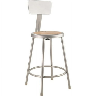 National Public Seating 24-Inch Heavy Duty Steel Stool, Gray (4-Pack)