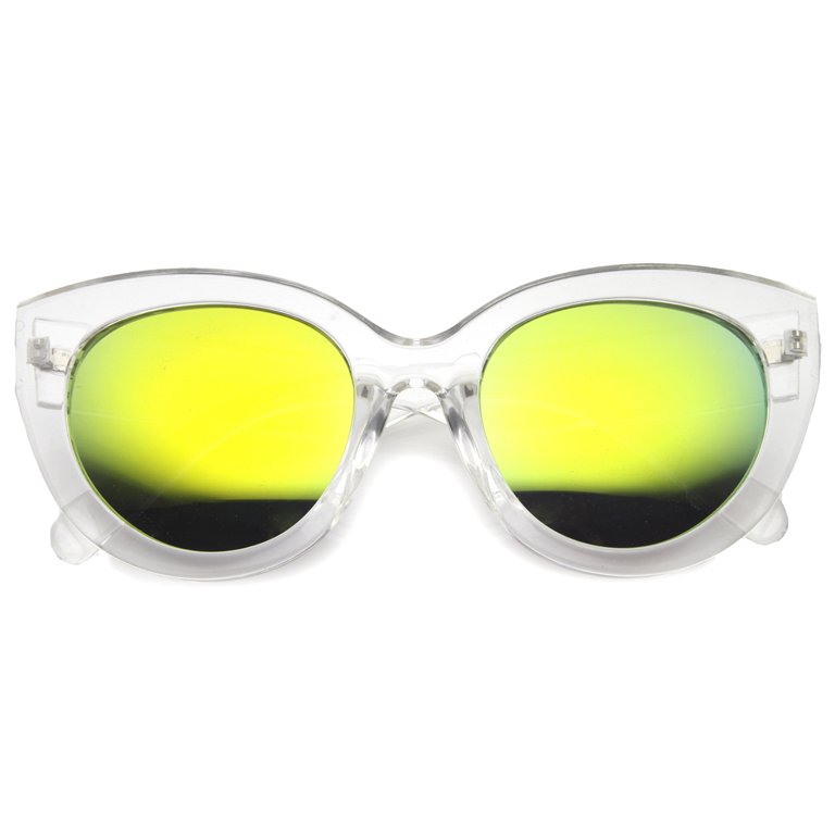Womens Cat Eye Sunglasses With UV400 Protected Mirrored Lens  display picture 1