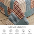 thumbnail image 7 of 3 Piece Quilt Set King Size Bedspread Coverlet Mens Plaid Patchwork Bedding Reversible Quilt Queen Microfibers Bedspread Coverlet Lightweight Bedding for All Season Cyan Blue, 7 of 7
