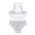 thumbnail image 4 of Sholeno Girls Sleeveless Gymnastucs Leotard Halter Sequins Ballet Dance One Piece Tank Tops Bodysuit White 14, 4 of 7