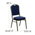 thumbnail image 6 of Flash Furniture HERCULES Series Crown Back Stacking Banquet Chair in Navy Blue Dot Patterned Fabric - Gold Vein Frame, 6 of 14