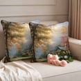 thumbnail image 2 of Fall Forest Outdoor Waterproof Pillow Covers, Country Pastoral Trees Cabin Nature Scenery Decorative Square Throw Pillowcase Sofa Cushion Sham for Patio/Couch/Chair, 20"x20" 2 Pack, 2 of 8