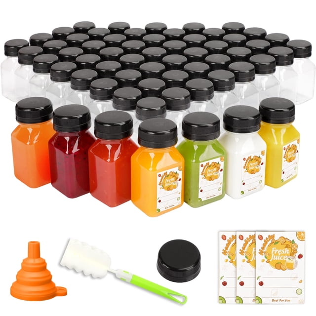 Botellas TOMNK, 105 unidades, 120 ml, reutilizables, con tapas, etiquetas y embudo