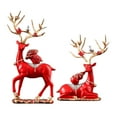 thumbnail image 4 of kowaku Elk Deer Figurines Home Decor, Cute Animal Statues,Souvenir Gifts Realistic Couple Deer Ornaments Sculptures for Indoor, 4 of 9