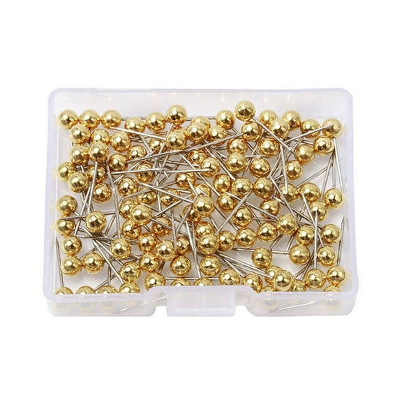 CCOCC 100Pcs Thumb Tacks Electroplated Metal Cork Board Pins Push Pins for Cork Board Gold