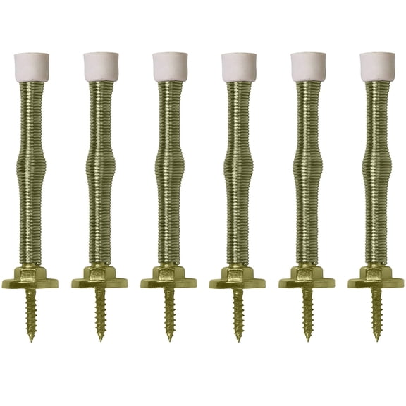 Wideskall 6 Packs Spring Door Stopper Spring Door Stop, Brass