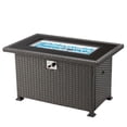 thumbnail image 2 of Homrest 44" Propane Fire Pit Table 50,000Btu Auto-Ignition Dark Brown and Black Wicker, 2 of 7