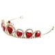 thumbnail image 3 of Corona de pelo de cristal rojo retro tocado de novia tocado de tiara de diamantes de imitación, 3 of 8