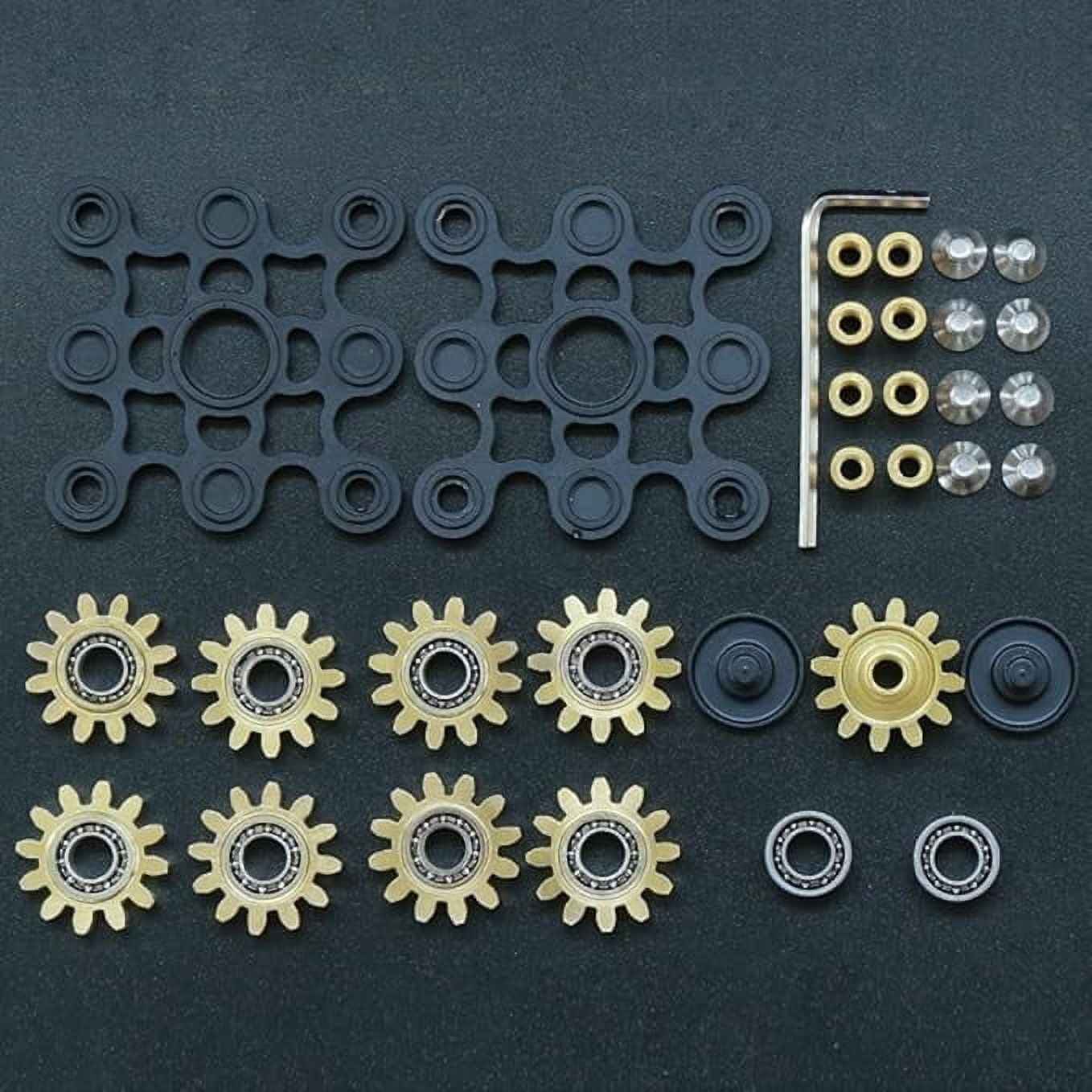 2025 latest Premium Brass Fidget Spinner – 9-Gear Black Metal DIY Hand Spinner with Smooth Bearings, Long Spin Time for ADHD, Focus, Meditation & Stress Relief (EDC Gadget)
