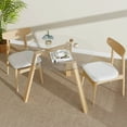 thumbnail image 4 of Costway 36" Round Glass Dining Table for 4 with Tempered Glass Tabletop Rubber Wood Frame Natural, 4 of 10