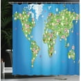 thumbnail image 4 of Ambesonne Map Shower Curtain, Daisy Lily Grass, 69"Wx70"L, Lime Green Blue, 4 of 5