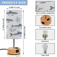 thumbnail image 2 of Touch Control Table Lamp with LED Bulb Bedside Lamp for Bedroom Living Room Blue Sardines and Seaweed, 2 of 8