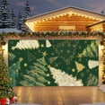 thumbnail image 2 of Fsddascl 7 x 16 Ft Christmas Garage Door Cover, Green Christmas Tree Large Garage Door Banner, Golden Xmas Tree Snowflake Hanging Garage Mural Background for Indoor Outdoor Xmas Party Supplies, 2 of 9