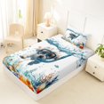 thumbnail image 4 of Homewish Kawaii Curly Puppy Twin Sheets,Jellyfish Seaweed Seashell Bedding,Coastal Theme Decor,3 Pieces,1 Fitted Sheet and 1 Pillowcase, 4 of 6