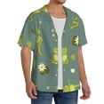 thumbnail image 2 of Gukieu Cute Yoga Frogs Print Men's Short-sleeved Shirts, Button-down Pocket Shirts, T-shirts, Beach Vacation Travel Summer Clothing-4X-Large, 2 of 5