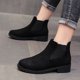 thumbnail image 3 of NECHOLOGY Botas Mujer Adulto Femenino Zapatos Botines mujer Moda Otoño Invierno Mujer Botines Tacón bajo Punta redonda Sólido Cuero de gamuza Slip On Casual (B, 6.5), 3 of 7