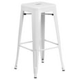 thumbnail image 2 of Home Square 30" Metal Backless Bar Stool in White - Set of 2, 2 of 11