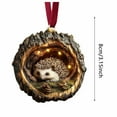 thumbnail image 3 of 1PC Woodland Hedgehog Tree Hole Christmas Ornament, Rustic 2D Acrylic Hanging Decor for Tree, Farmhouse Home, and Holiday Party Accents, 3 of 6