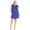 Royal Blue, variant on Women's Plus Size Solid Round Neck Front Cutout Short Sleeve Flared A Line Dresses