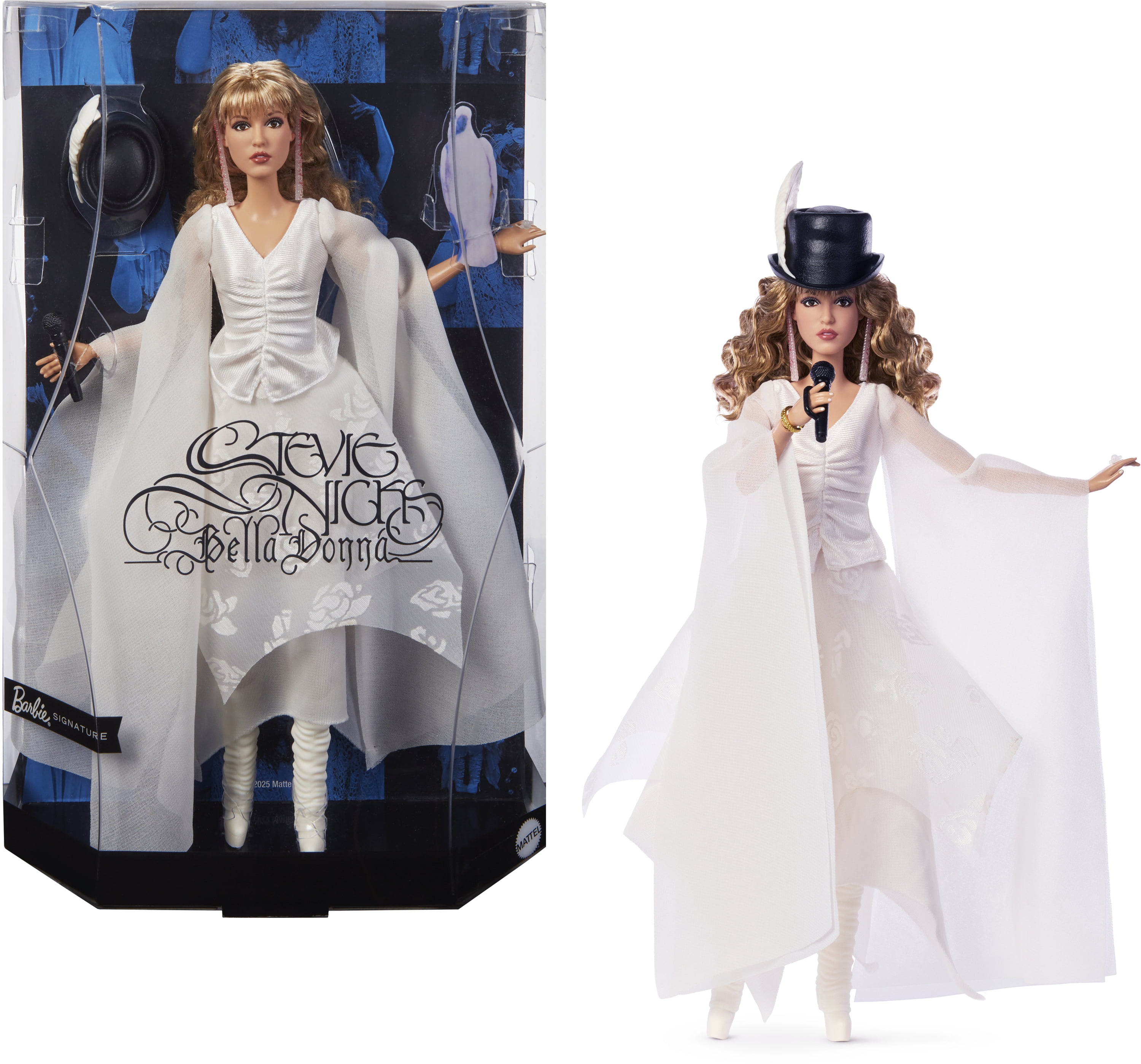 Barbie Signature Stevie Nicks Bella Donna Collector Doll with Flowing White Dress & Accessories