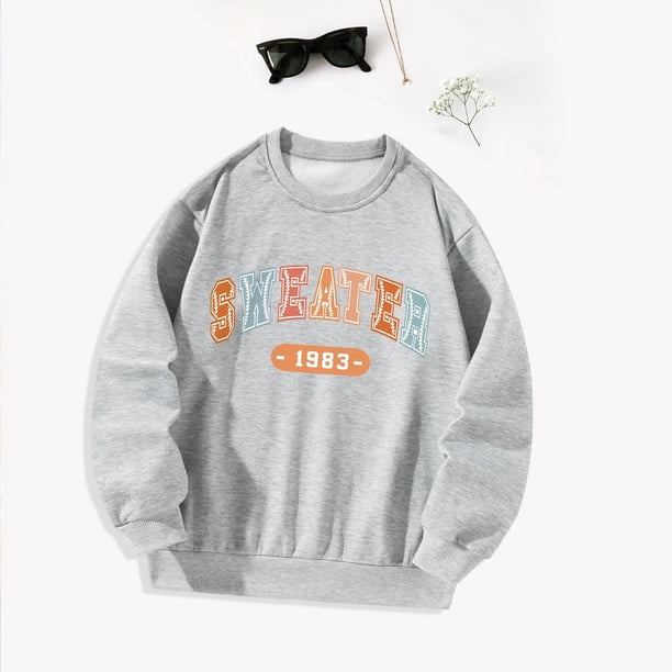 Sudadera para mujer, ropa de otoño, sudadera con cuello redondo, ropa de calle, camisa de regalo informal, Tops, trajes, jersey para desplazamientos L Yinane Sudadera Mujer
