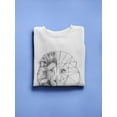 thumbnail image 3 of Realistic And Polygonal Lion Sweatshirt Women -Image by Shutterstock, Female 3X-Large, 3 of 4