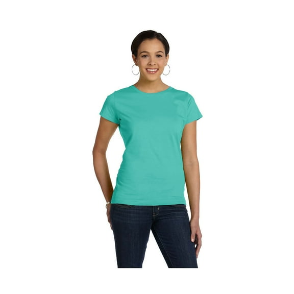 LAT Women's Taped Neck Longer Length Fine Jersey T-Shirt, Style 3516