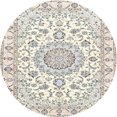 thumbnail image 1 of Ahgly Company Indoor Round Traditional Blanched Almond Beige Medallion Area Rugs, 3' Round, 1 of 6