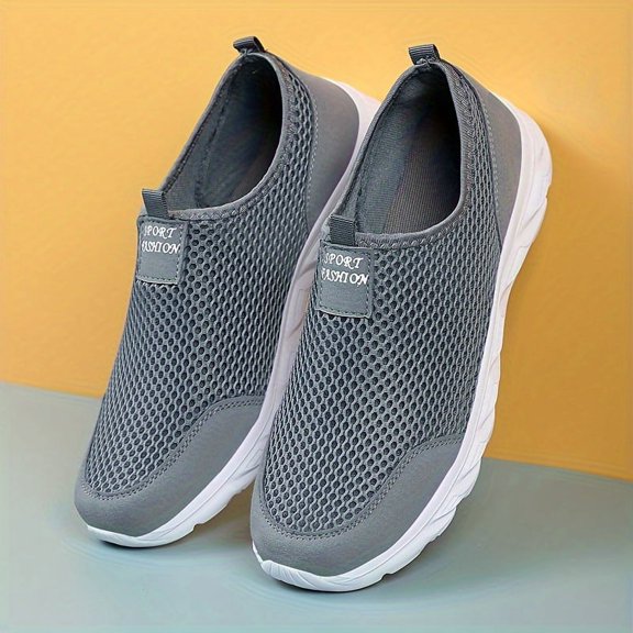 Men's Breathable Mesh Slip-On Sneakers Lightweight Casual Walking Shoes for Summer Travel, Outdoor Activities, and Daily Comfort