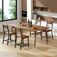 thumbnail image 5 of Gelloan Dining Chair Set of 4, Rustic Wood Chairs with Metal Steel Frame and Cushion Seat, Modern Farmhouse Chair for Kitchen, Bedroom, Living Room,Brown, 5 of 7