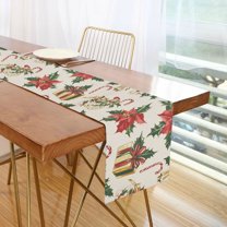 Yayeee Table Runner 70 inches Long Home Kitchen Dinning Party Decoration, Red Christmas Poinsettia