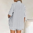 thumbnail image 6 of Ohufall Summer Beach Short Sets for Women Striped Short Sleeve Lapel Button Shirts with Shorts 2 Piece Sets, 6 of 6