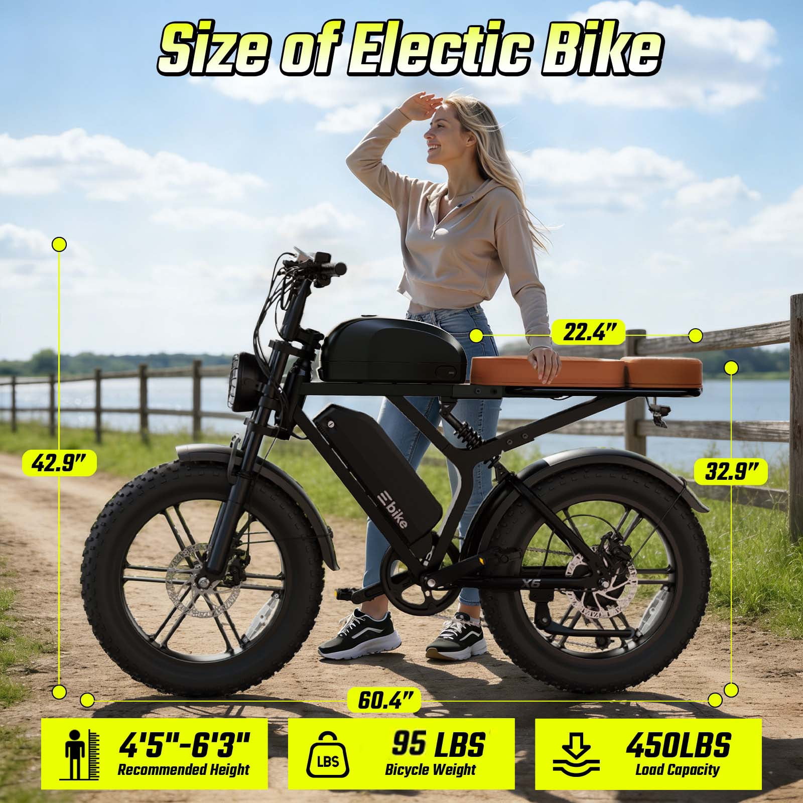 SISIGAD Electric Mountain Bike for Adults, 20"x4.0 Fat Tire, Peak 1500W Motor 48V 30Ah Dual Battery UL2849