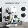 thumbnail image 2 of 4-in-1 Controller Charging Station for PSVR2 and PS5, Dual Charging Dock with VR Headset Display Holder and Headphone Rack, LED Indicator, Charging Cable, RGB Lights, 3 Magnetic Connector, 2 of 7