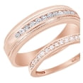 thumbnail image 2 of AFFY Round Cut White Natural Diamond His & Hers Wedding Band Set in 14K Rose Gold (0.5 Cttw), 2 of 2