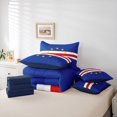 thumbnail image 6 of Manfei Cape Verde Flag 7pcs Queen Bedding,Patriotic Theme Art Bedding Comforter Set Queen,Blue Red Yellow,Navy Blue Reversible, 6 of 7