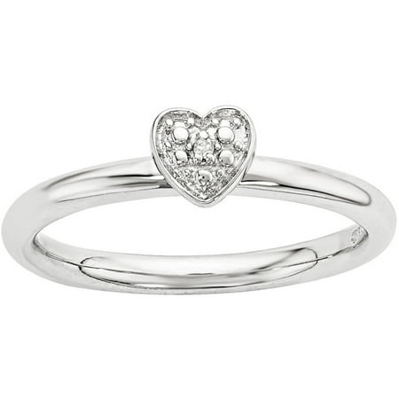 Stackable Expressions Diamond Sterling Silver Polished Heart Ring