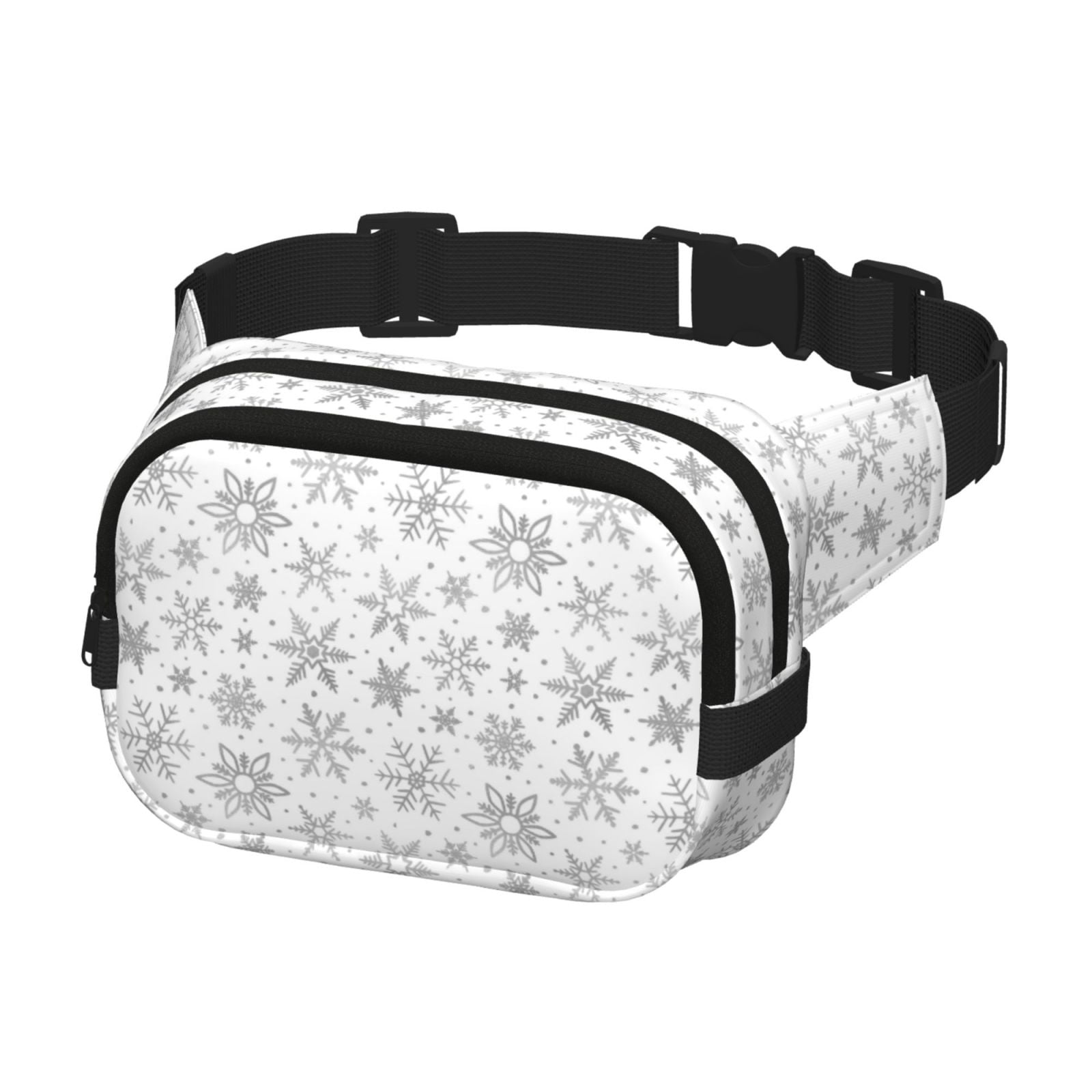 Hirioo Snowflake Minimalist for Double Layer Waist Bag Adjustable Fanny Pack For Travel Running Hiking