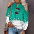 thumbnail image 1 of Pntutb Mujeres Otoño Navidad Impreso Sexy Linterna Manga larga Sin tirantes Jersey fuera del hombro Blusa Camiseta tops Pntutb Pntutb-3657, 1 of 4