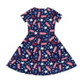 thumbnail image 4 of Grblisyd 4th of July Dresses for Girls USA Patriotic Short Sleeve Dress Star Striped Crew Neck A Line Dress Independence Day Outfit with Pockets 10-12y, 4 of 6