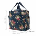 thumbnail image 2 of Insulated Lunch Bag, Lunch Tote Bag, Insulated Tote Bag, Durable Polyester Lunch Box Bag, Dark Blue Vintage Rose Print, Two Side External Storage Pockets, 10X10X5.5 Inch Reusable, 2 of 7