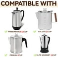 thumbnail image 6 of Paper Coffee Filters Compatible with  Coffee Percolator, 100 Pcs Perforated Filter for  8/12 Cup, Coletti Bozeman 12 Cup, Elite Gourmet EC812, Cuisinart PRC-12N, 6 of 6
