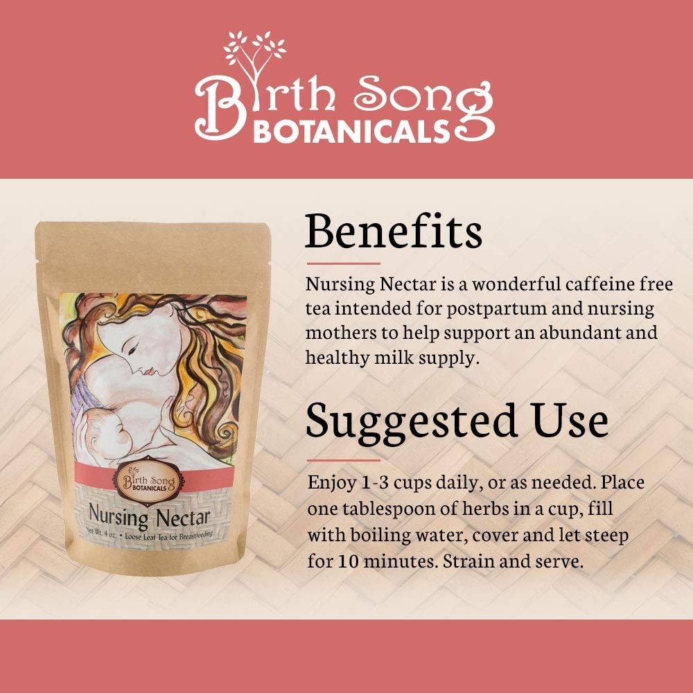 Birth Song Botanicals Organic Nursing Nectar Breastfeeding Tea for Healthy Lactation and Breastmilk Supply 40 Count