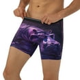 thumbnail image 3 of Xecao Purple Hippo In Water Print Boxer Briefs for Men's Stretch Moisture-Wicking Underwear, Mid-Rise Classics breathable fabric, 3 of 7