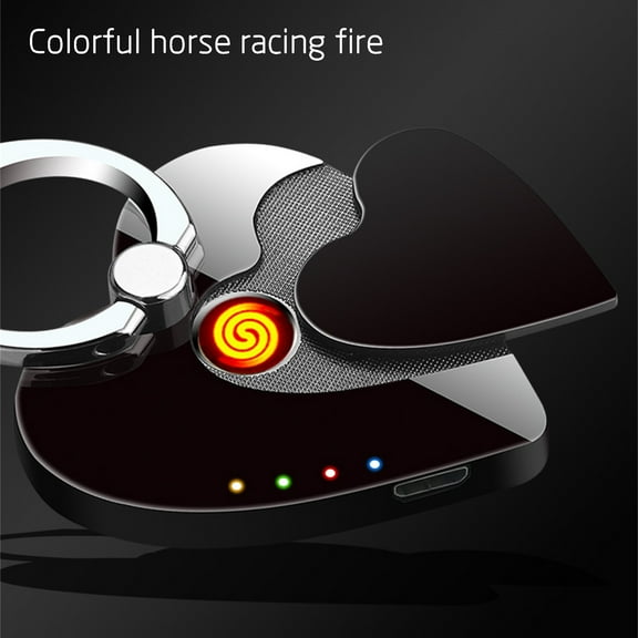 QuLuJing Fathers Day Gift Ideas, USB Lighter, Heart-Shaped Phone RingLighter,-Purpose Mobile Phone Lighter